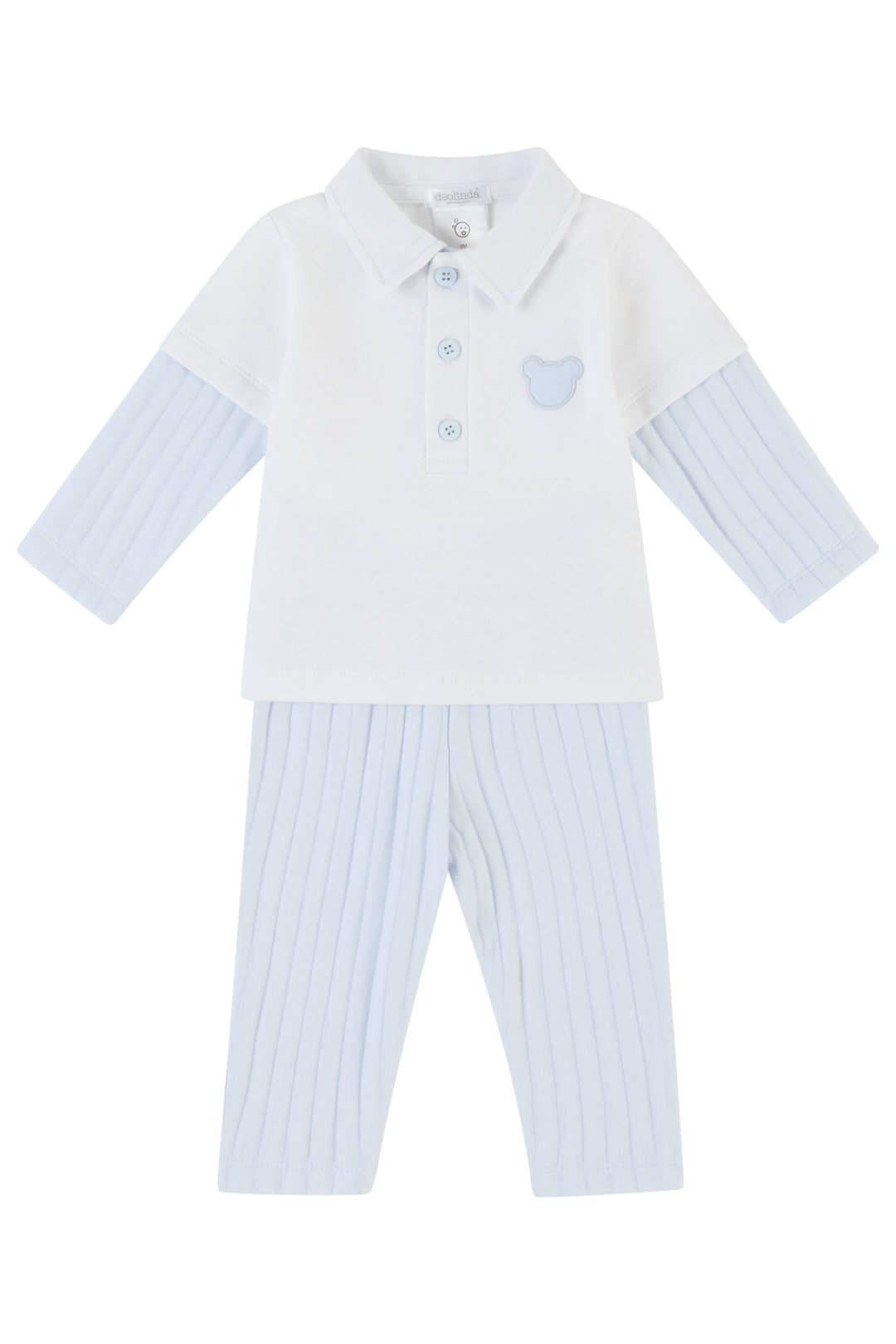 Deolinda "Otto" Blue Bear Polo Shirt & Trousers | Millie and John