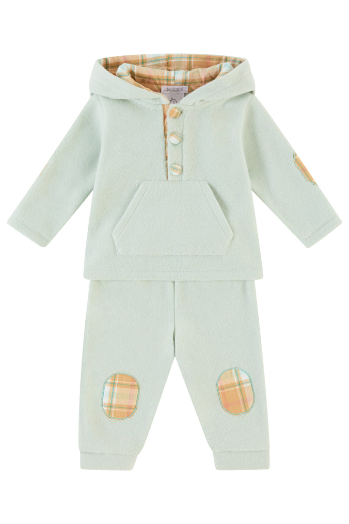Deolinda "Finlay" Sage Green Tartan Hooded Tracksuit | Millie and John