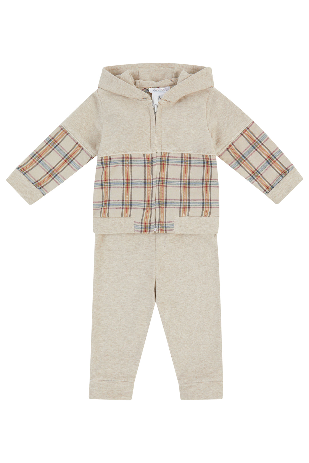 Deolinda "Lorencio" Beige Tartan Tracksuit | Millie and John