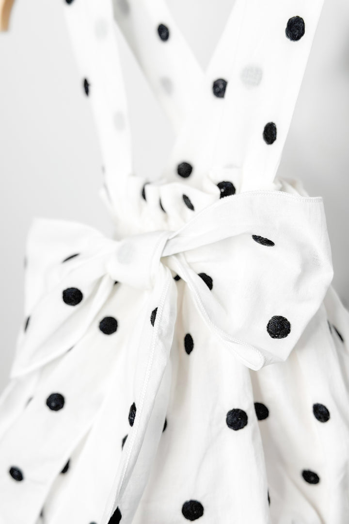 Phi "Adina" White & Black Polka Dot Shortie | Millie and John