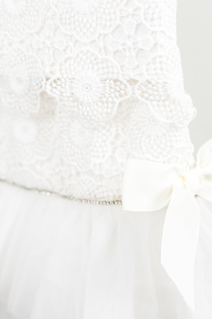 Phi "Rae" White Lace Blouse & Tulle Skirt | Millie and John