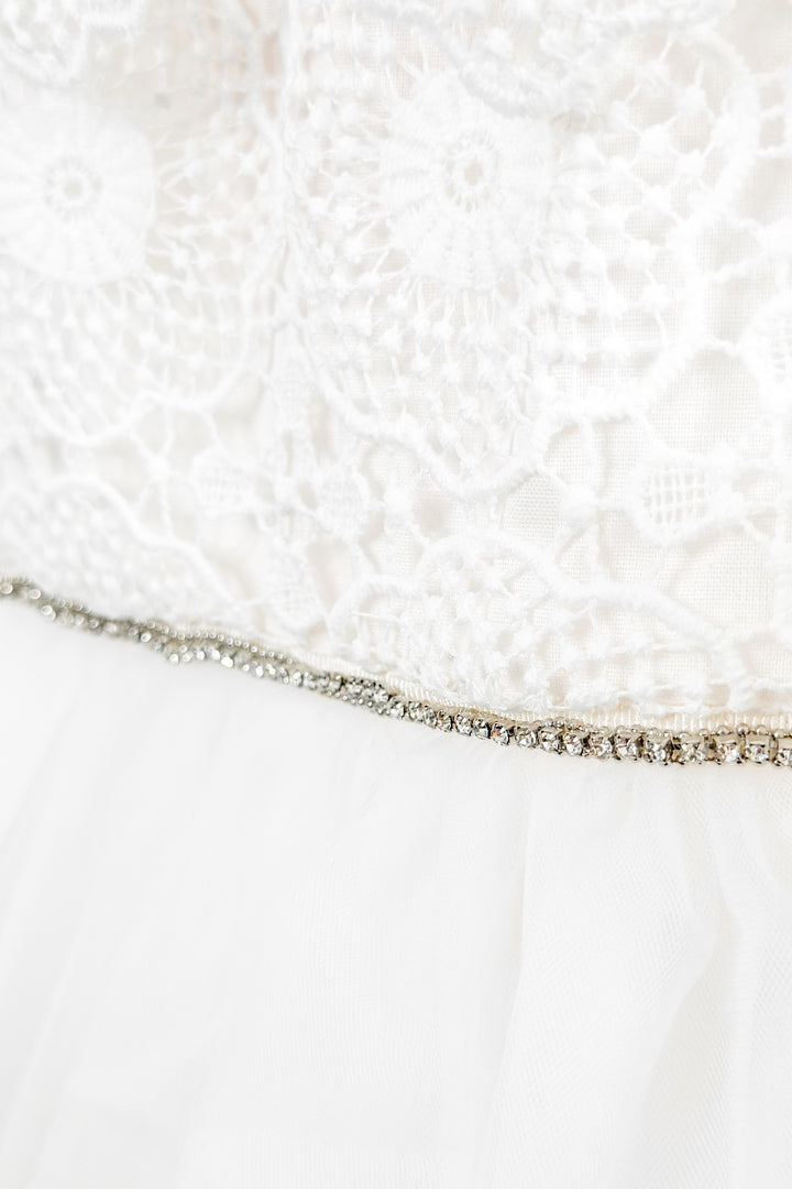 Phi "Rae" White Lace Blouse & Tulle Skirt | Millie and John