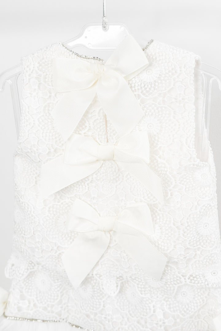 Phi "Rae" White Lace Blouse & Tulle Skirt | Millie and John