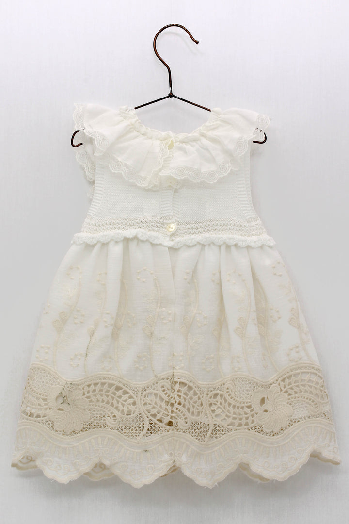 Foque "Priscilla" Ivory Knit Lace Dress | Millie and John