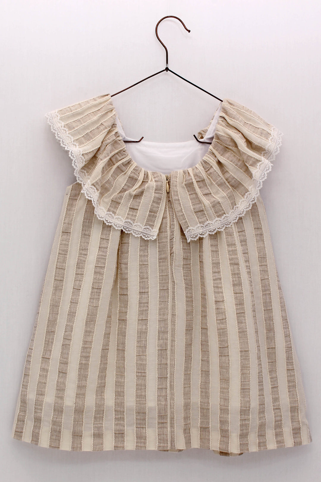 Foque "Kiera" Beige Striped Dress | Millie and John