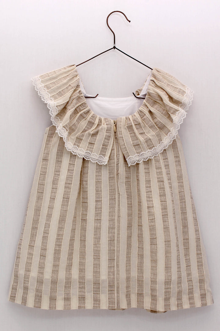 Foque "Kiera" Beige Striped Dress | Millie and John