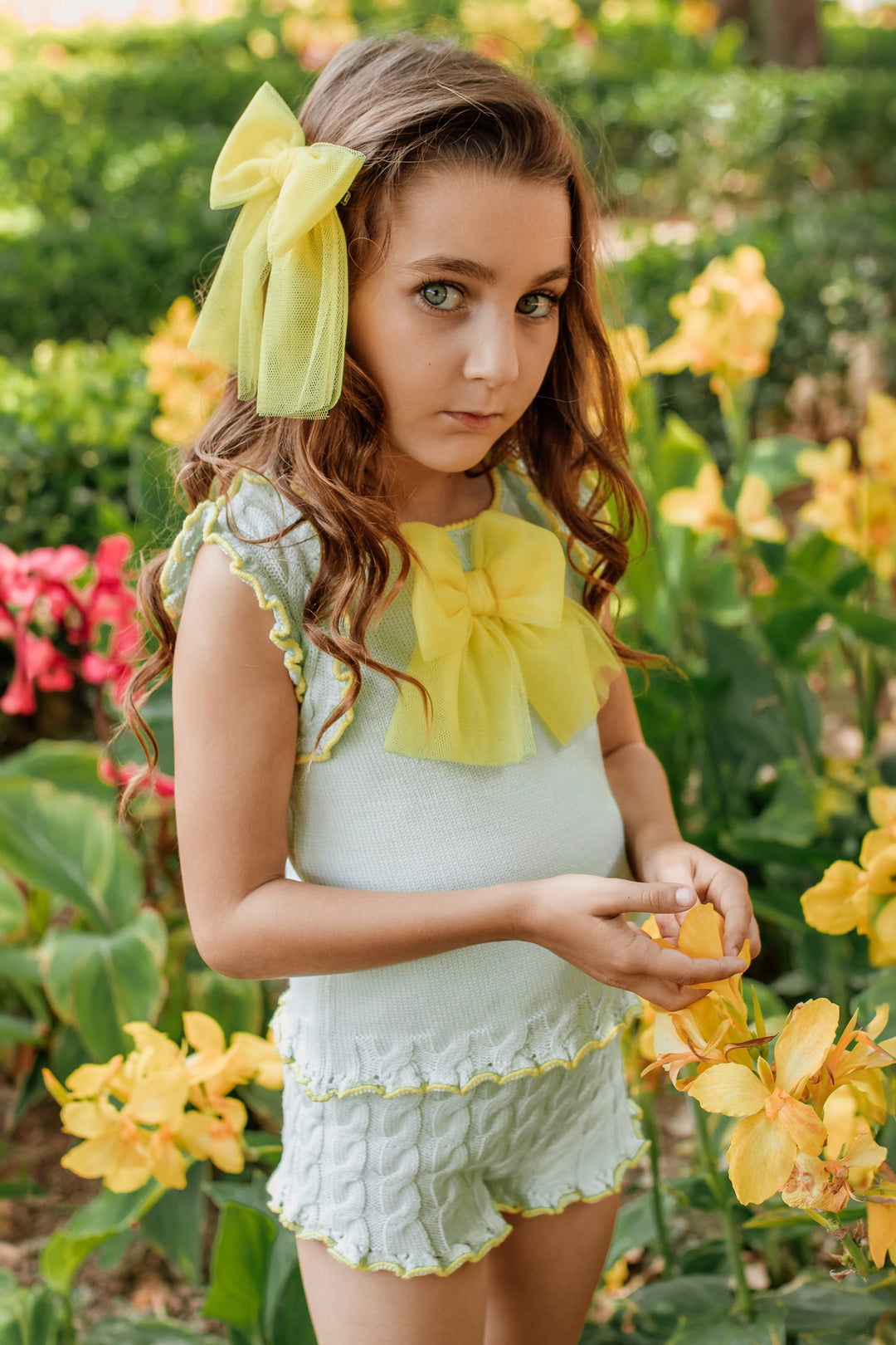 Rahigo PREORDER "Margot" Mint & Lemon Knit Top & Shorts | Millie and John
