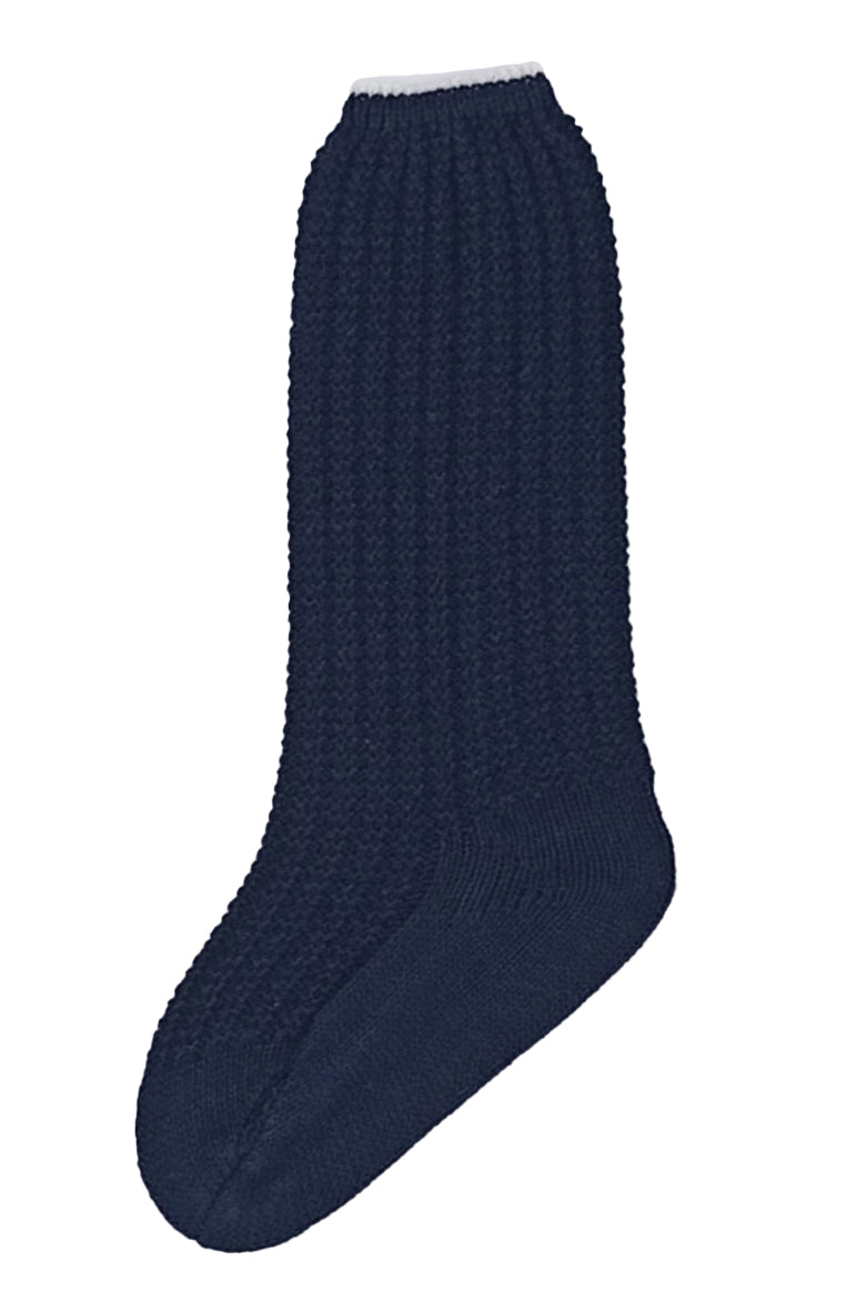 Rahigo Navy & Cream Knit Knee High Socks | Millie and John