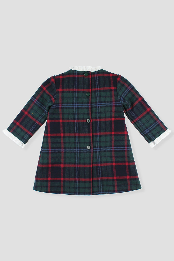Foque "Malia" Bottle Green Tartan Dress | Millie and John