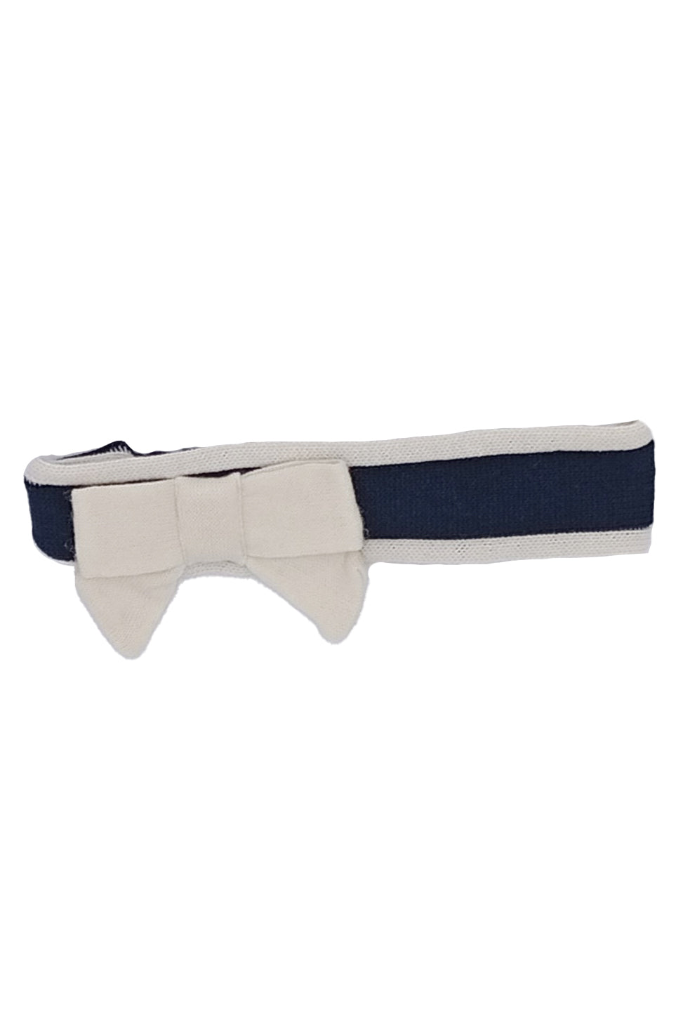 Navy & Cream Bow Headband