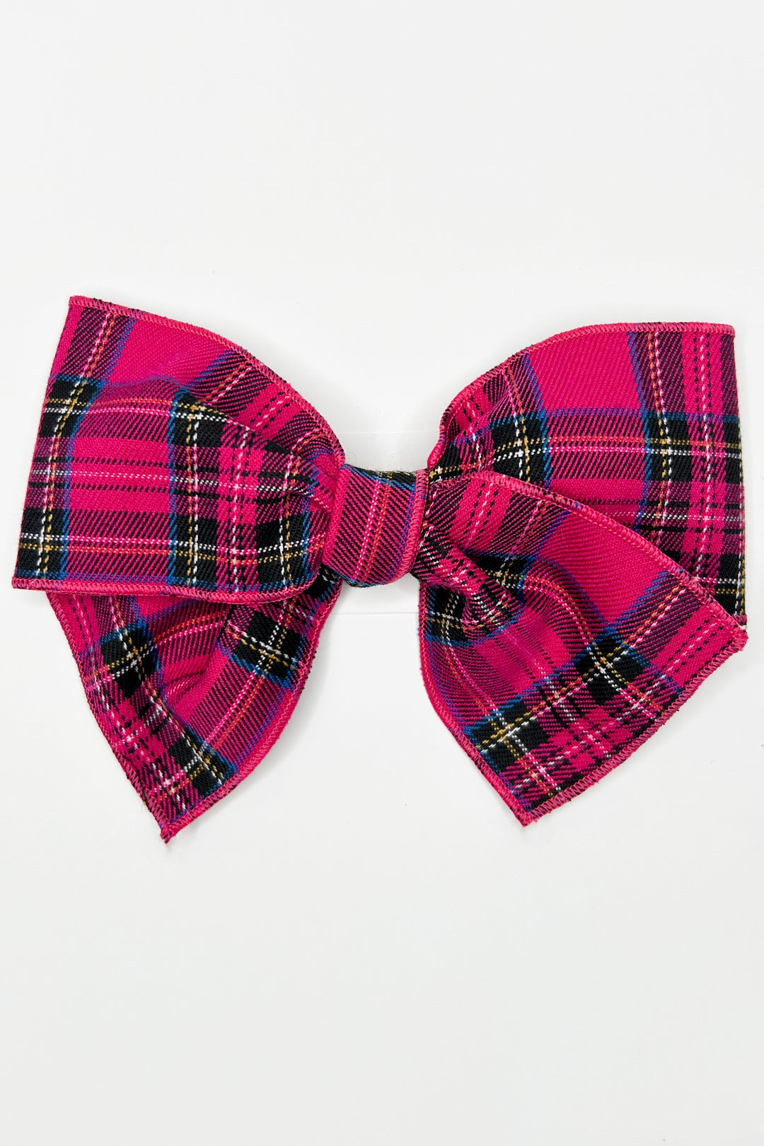 Phi Hot Pink Tartan Hair Bow | Millie and John