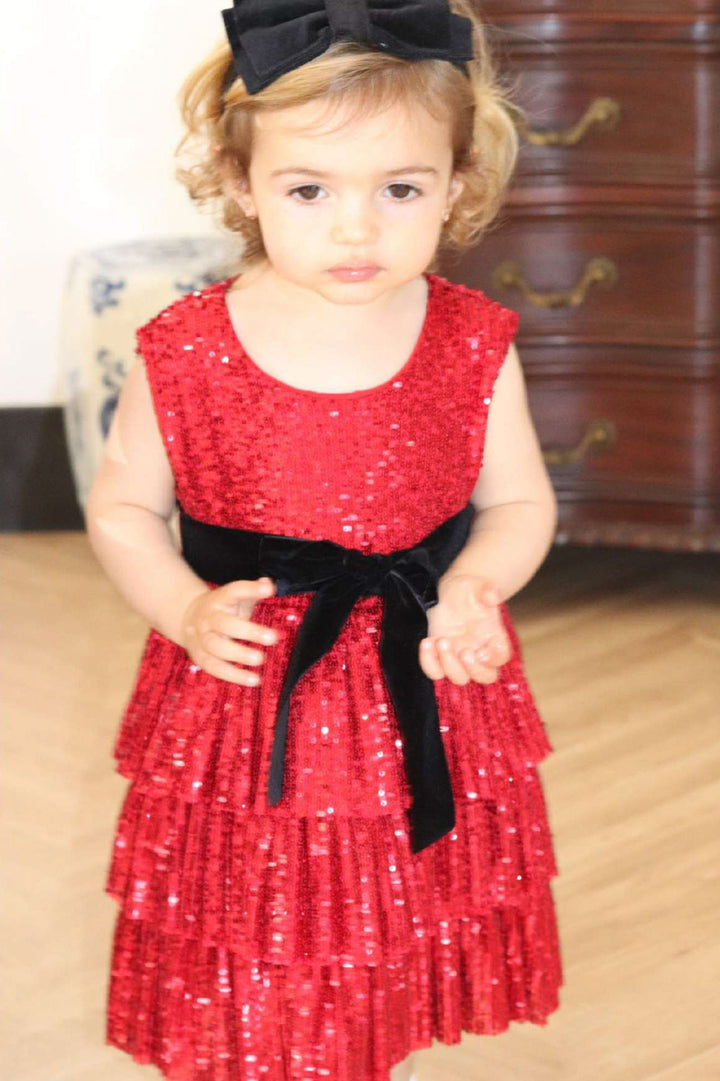 Phi "Angelica" Red Sequin Dress | Millie and John