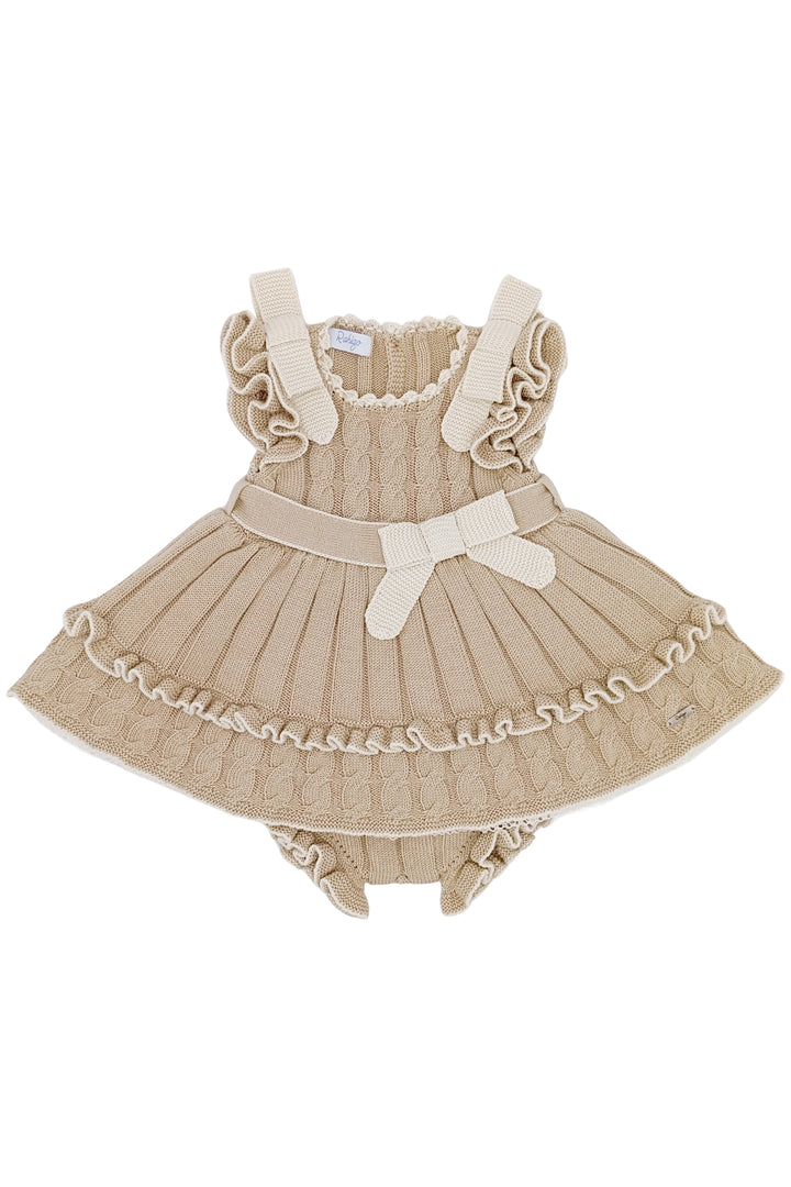 Rahigo "Bea" Camel & Cream Cable Knit Dress & Bloomers | Millie and John