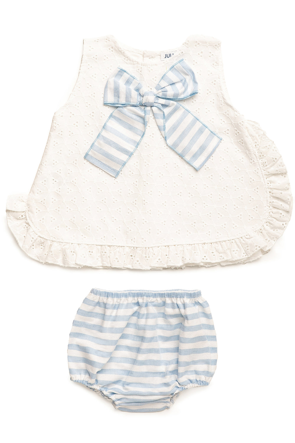 Juliana "Layla" White Broderie Anglaise Dress & Bloomers | Millie and John
