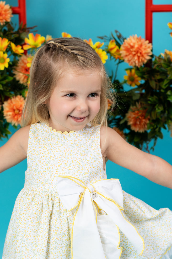 Foque "Mirabelle" Lemon Floral Dress | Millie and John