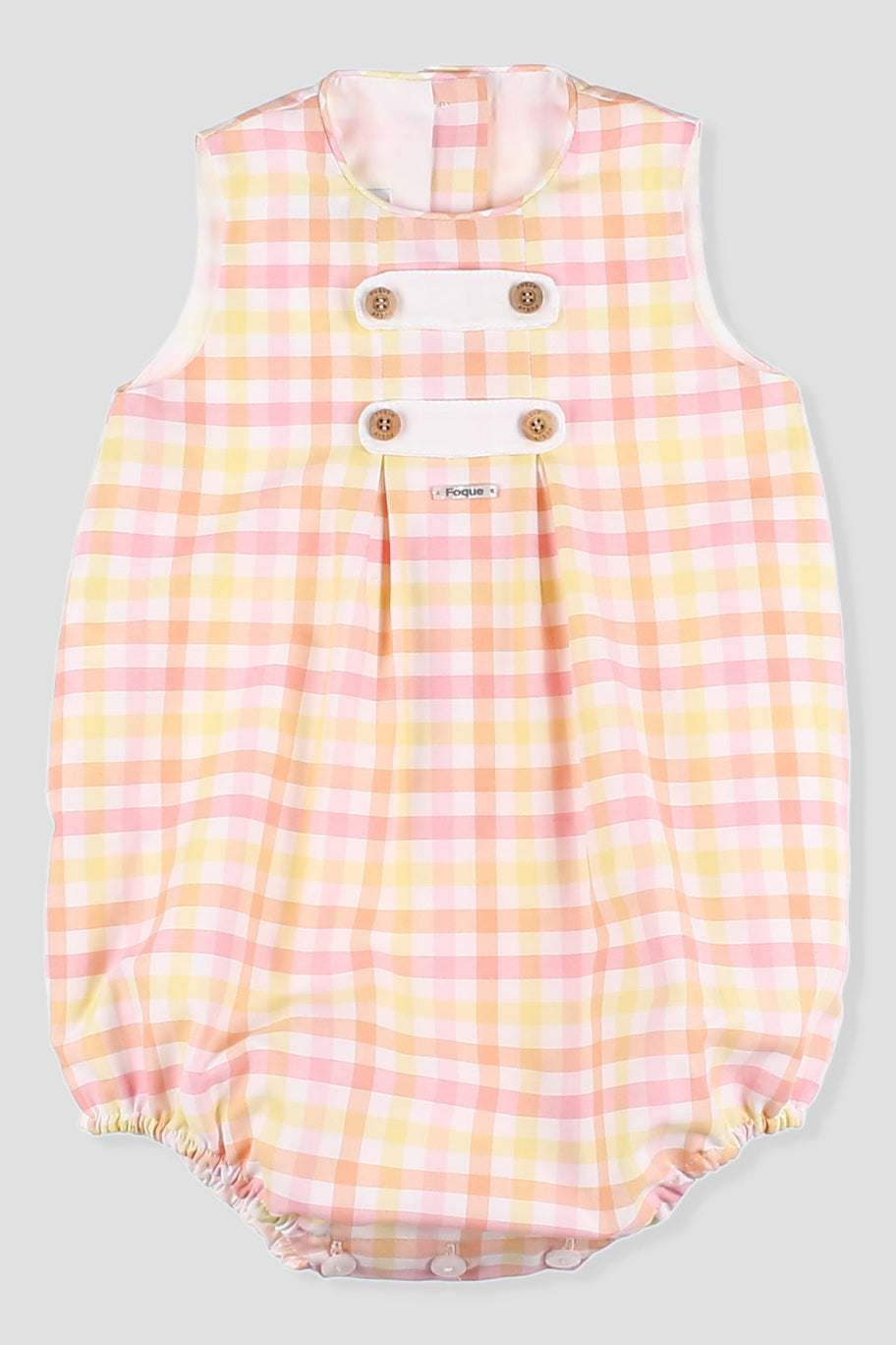Foque "Zayn" Orange, Pink & Lemon Gingham Romper | Millie and John