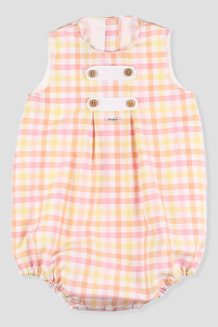 Foque "Zayn" Orange, Pink & Lemon Gingham Romper | Millie and John