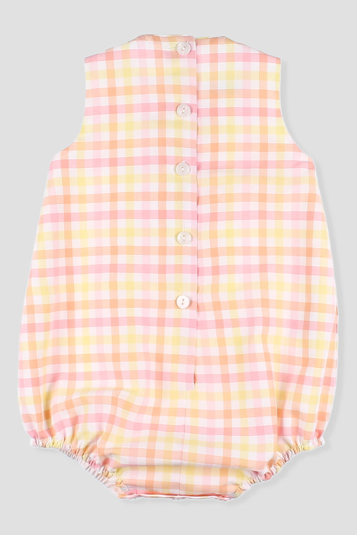 Foque "Zayn" Orange, Pink & Lemon Gingham Romper | Millie and John