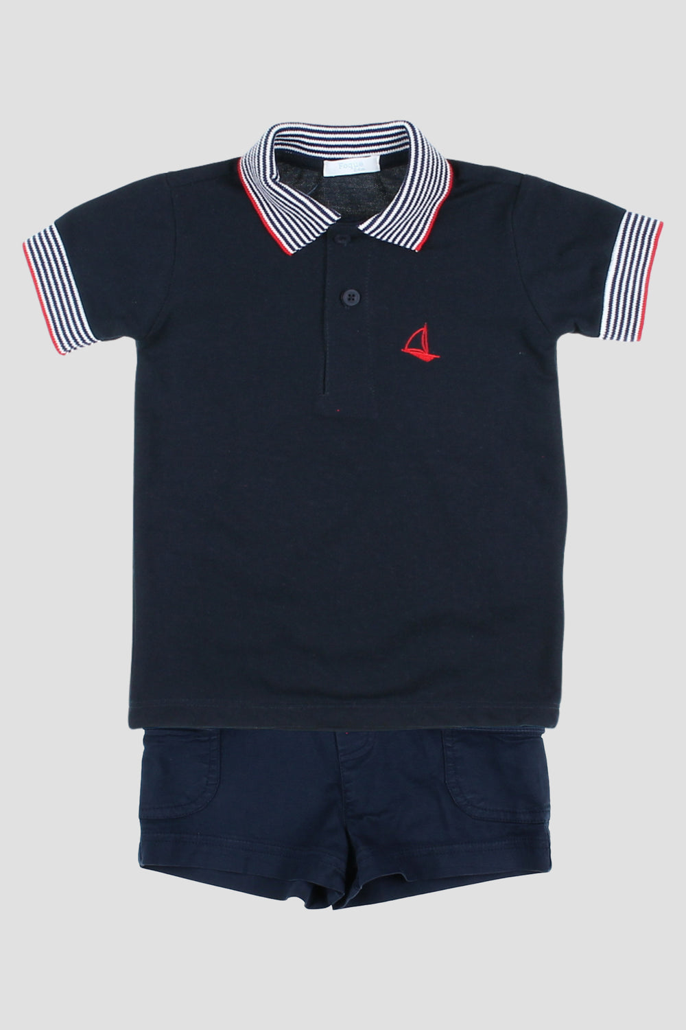 Foque "Jalen" Navy Polo Shirt & Shorts | Millie and John