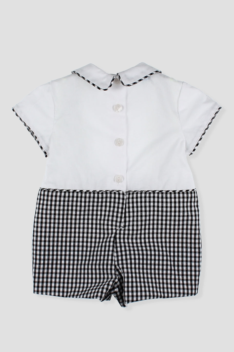 Foque "Nash" Neon Lime & Black Gingham Romper | Millie and John