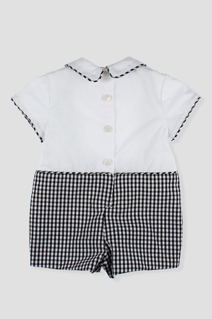 Foque "Nash" Neon Lime & Black Gingham Romper | Millie and John