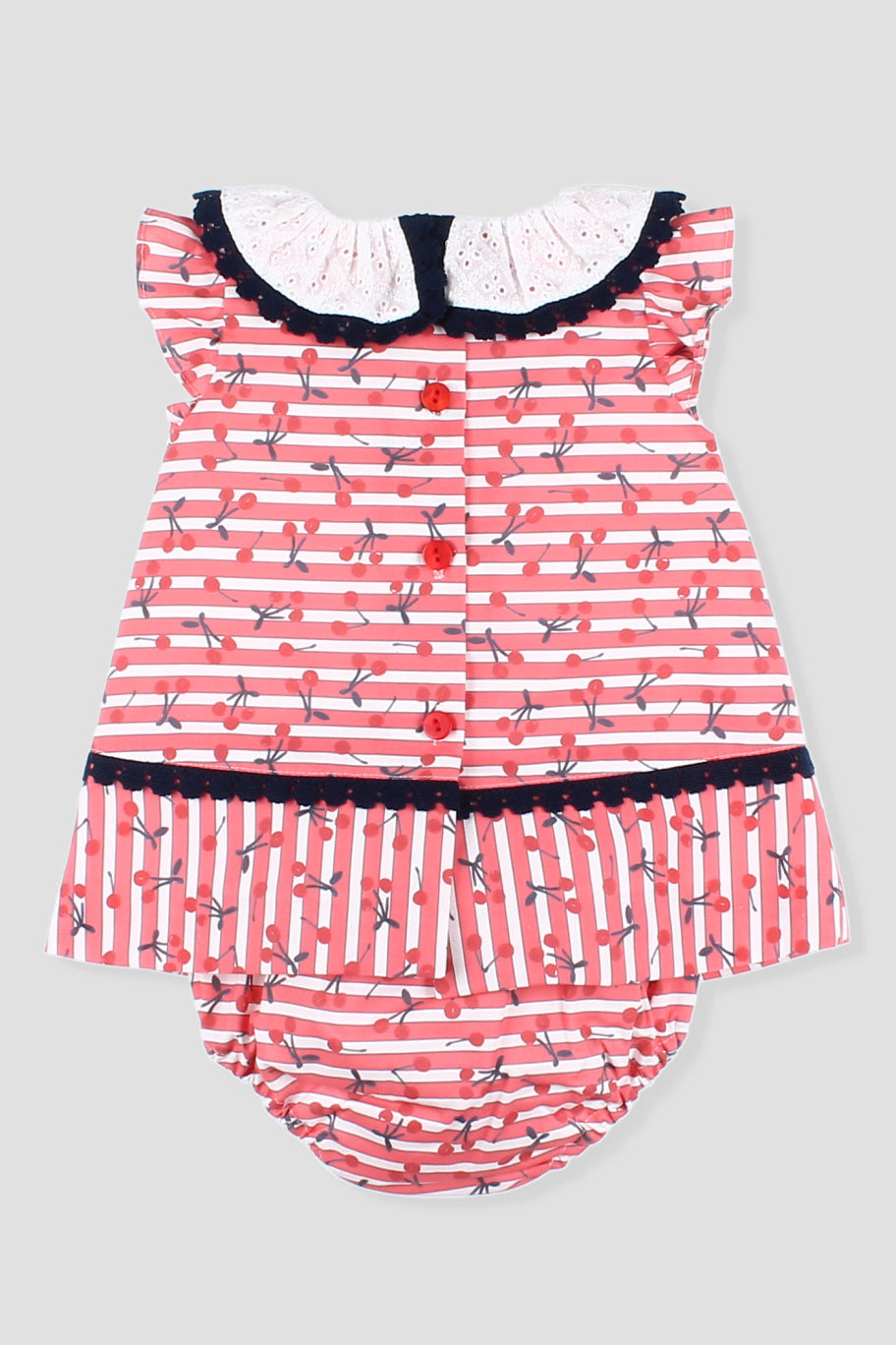 Foque "Trixie" Red Cherry Print Dress & Bloomers | Millie and John