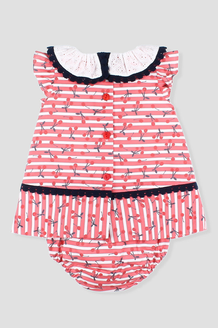 Foque "Trixie" Red Cherry Print Dress & Bloomers | Millie and John