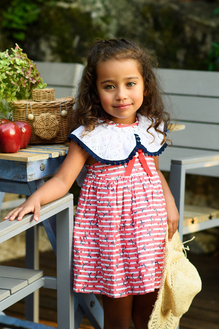 Foque "Dixie" Red Cherry Print Dress | Millie and John