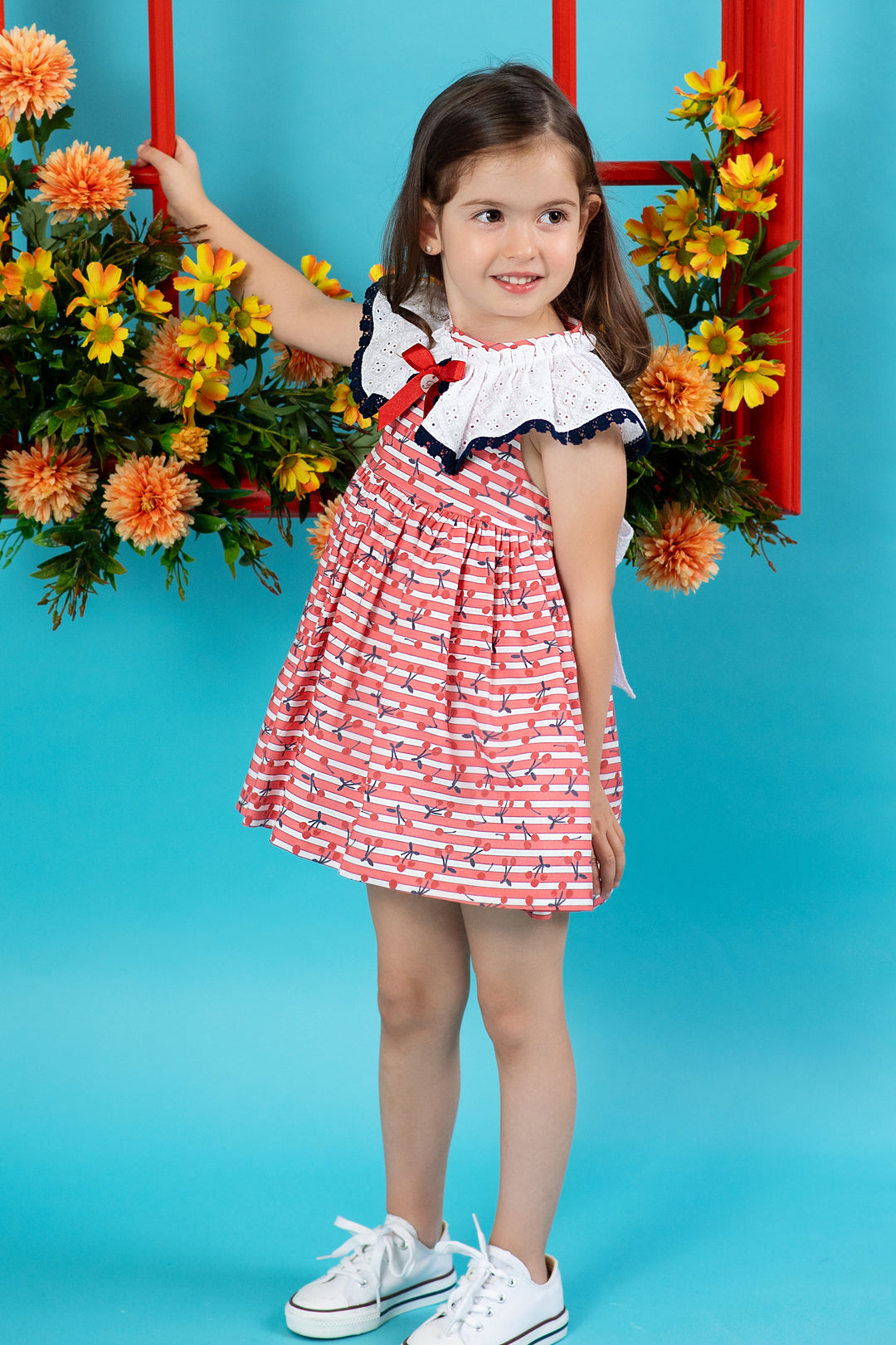 Foque "Dixie" Red Cherry Print Dress | Millie and John