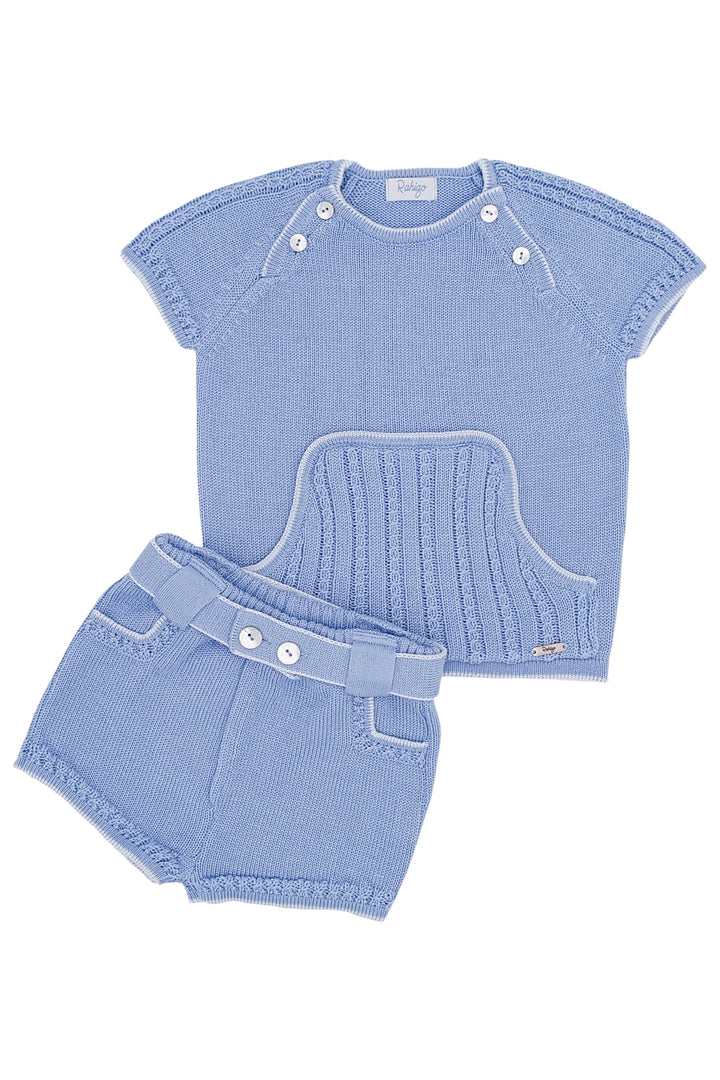 Rahigo "Albie" Sky Blue Knit Top & Shorts | Millie and John