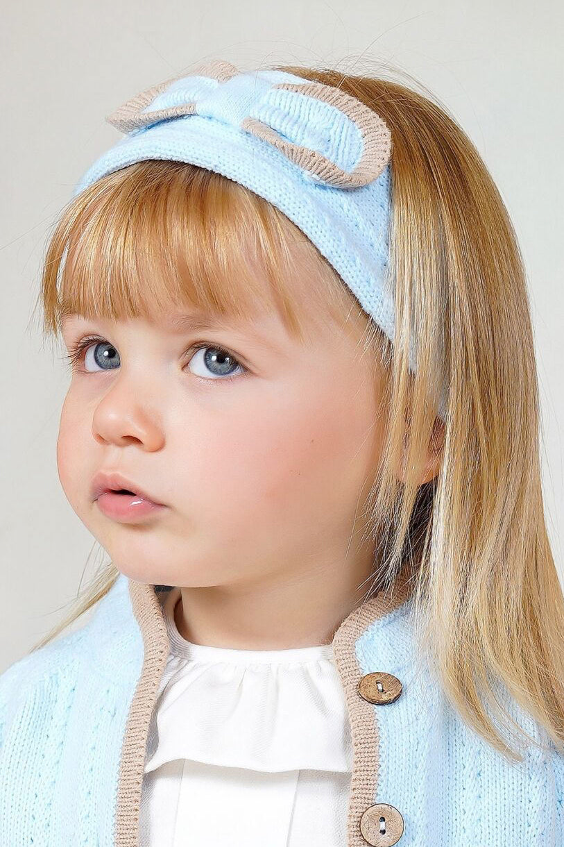 Rahigo Baby Blue & Camel Bow Headband | Millie and John