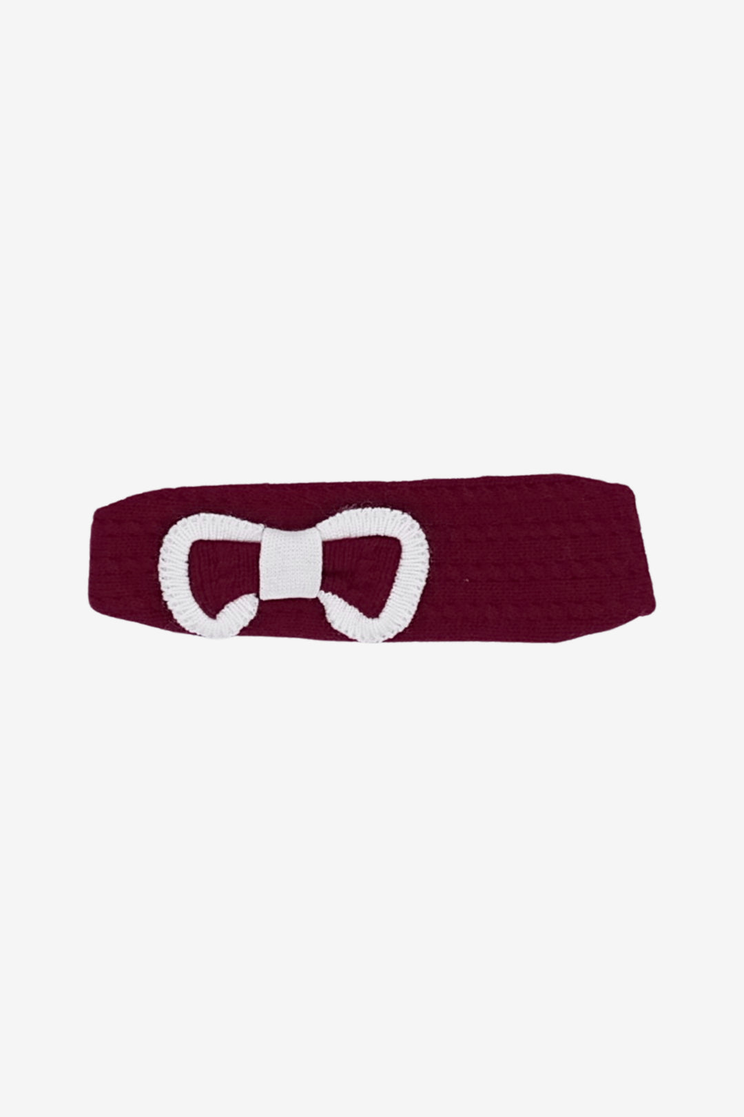 Burgundy & White Bow Headband