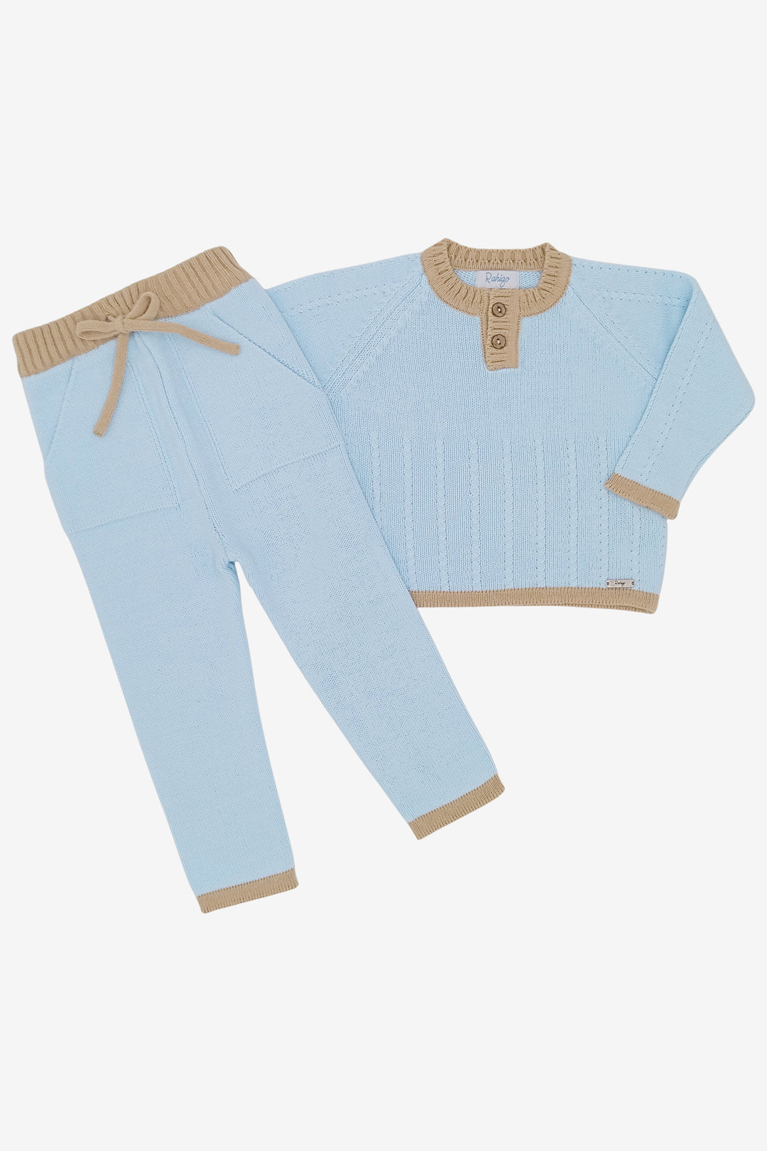 "William" Baby Blue & Camel Knitted Tracksuit