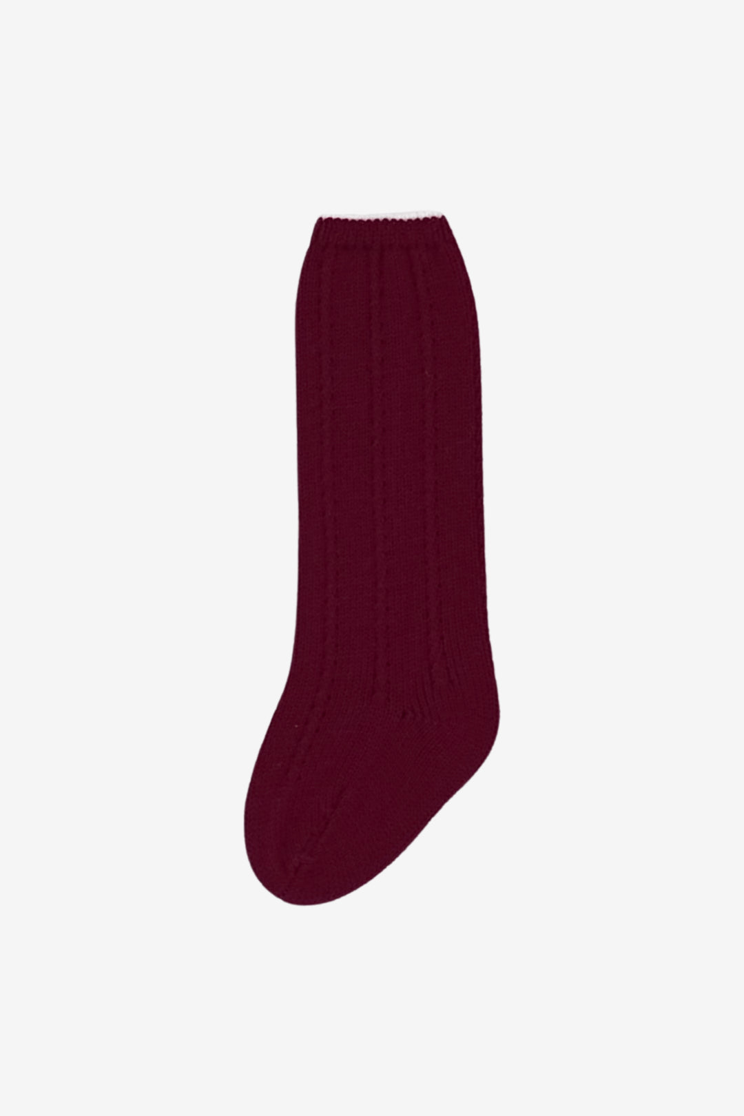 Burgundy & White Knee-High Socks