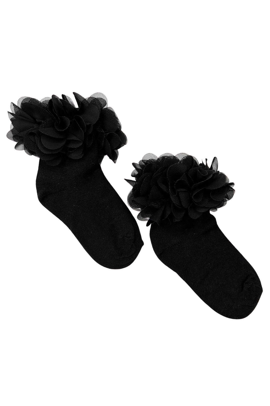 Meia Pata Black Floral Tutu Ankle Socks | Millie and John