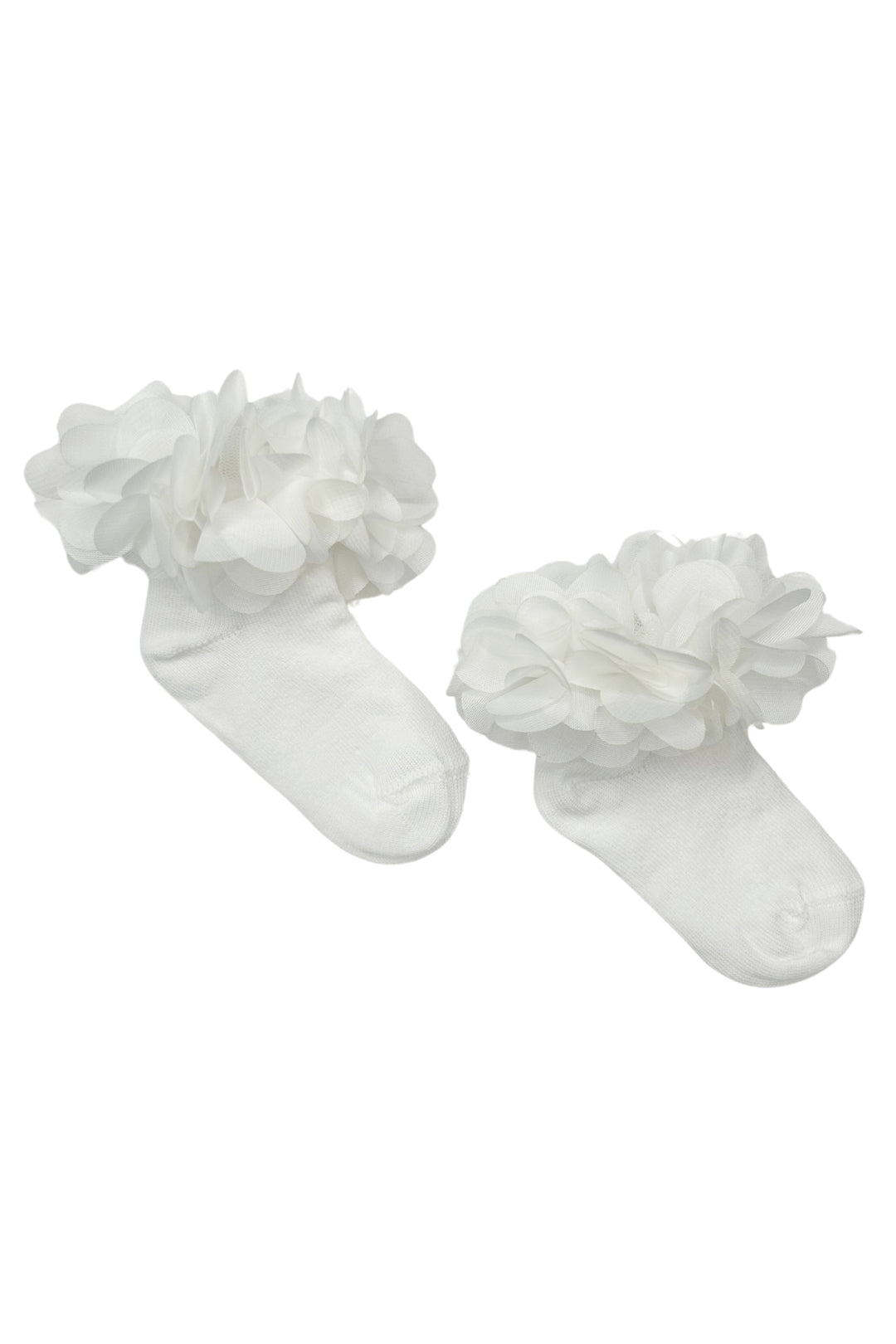 Meia Pata White Floral Tutu Ankle Socks | Millie and John