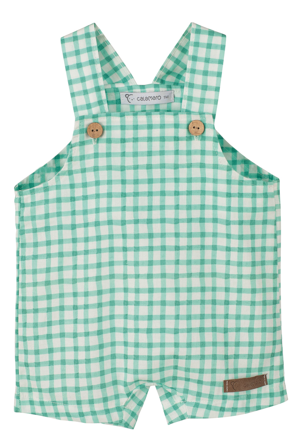 Calamaro PREORDER "Daniel" Emerald Green Gingham Dungarees | Millie and John
