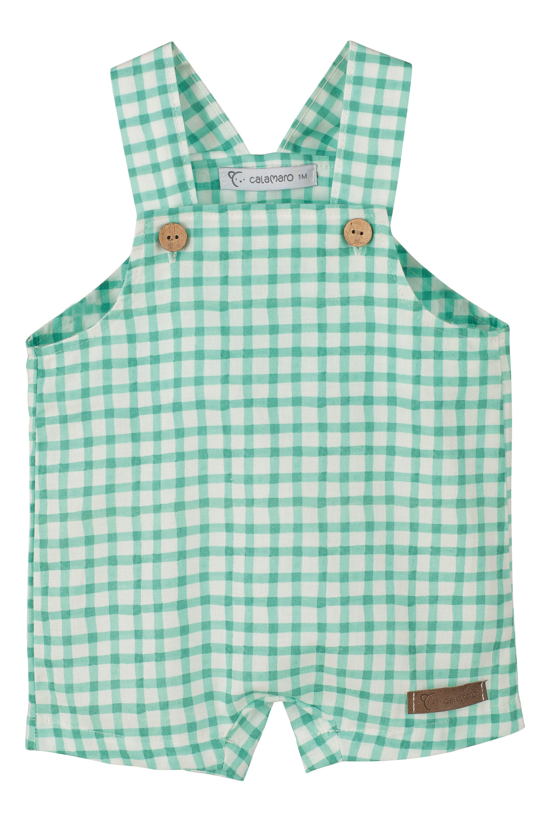 Calamaro PREORDER "Daniel" Emerald Green Gingham Dungarees | Millie and John