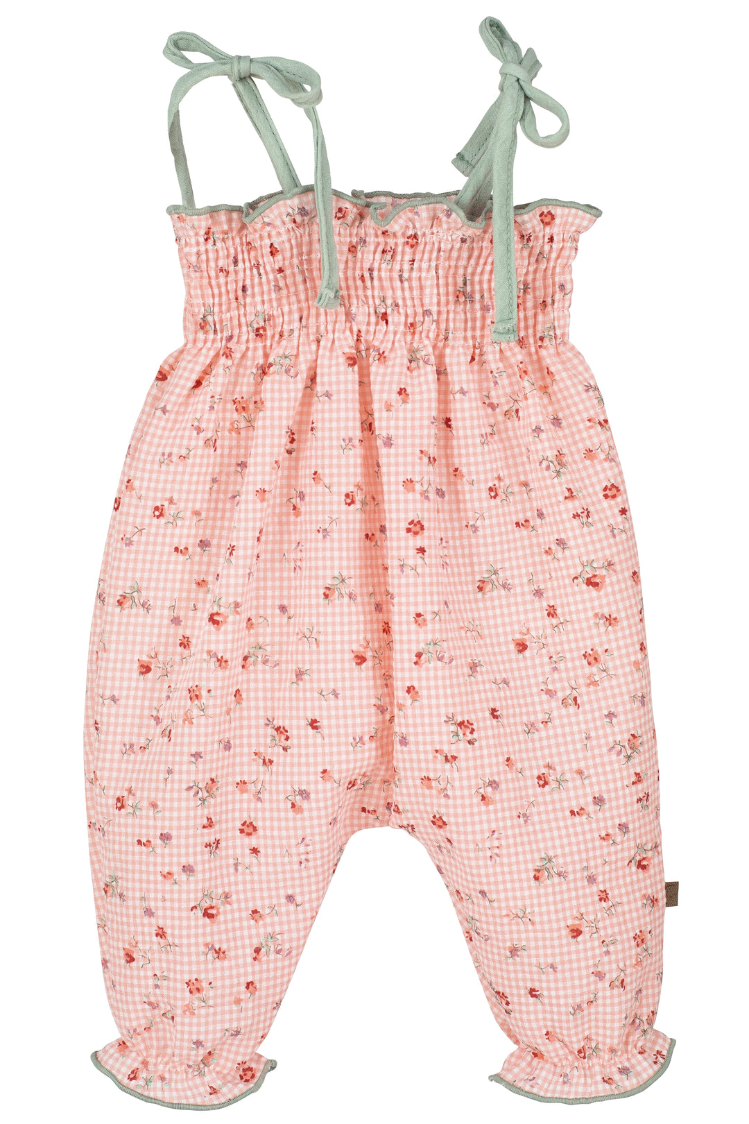 Calamaro PREORDER "Layla" Coral Gingham Floral Jumpsuit | Millie and John