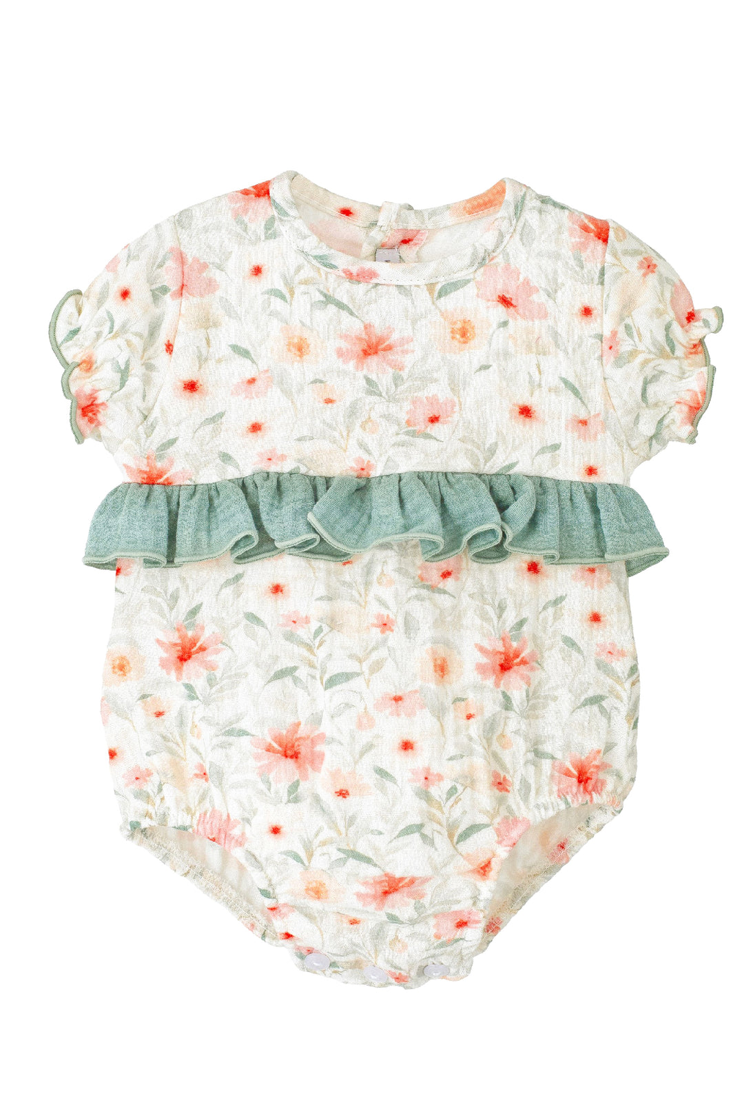 Calamaro "Elowen" Sage Green Watercolour Floral Shortie | Millie and John