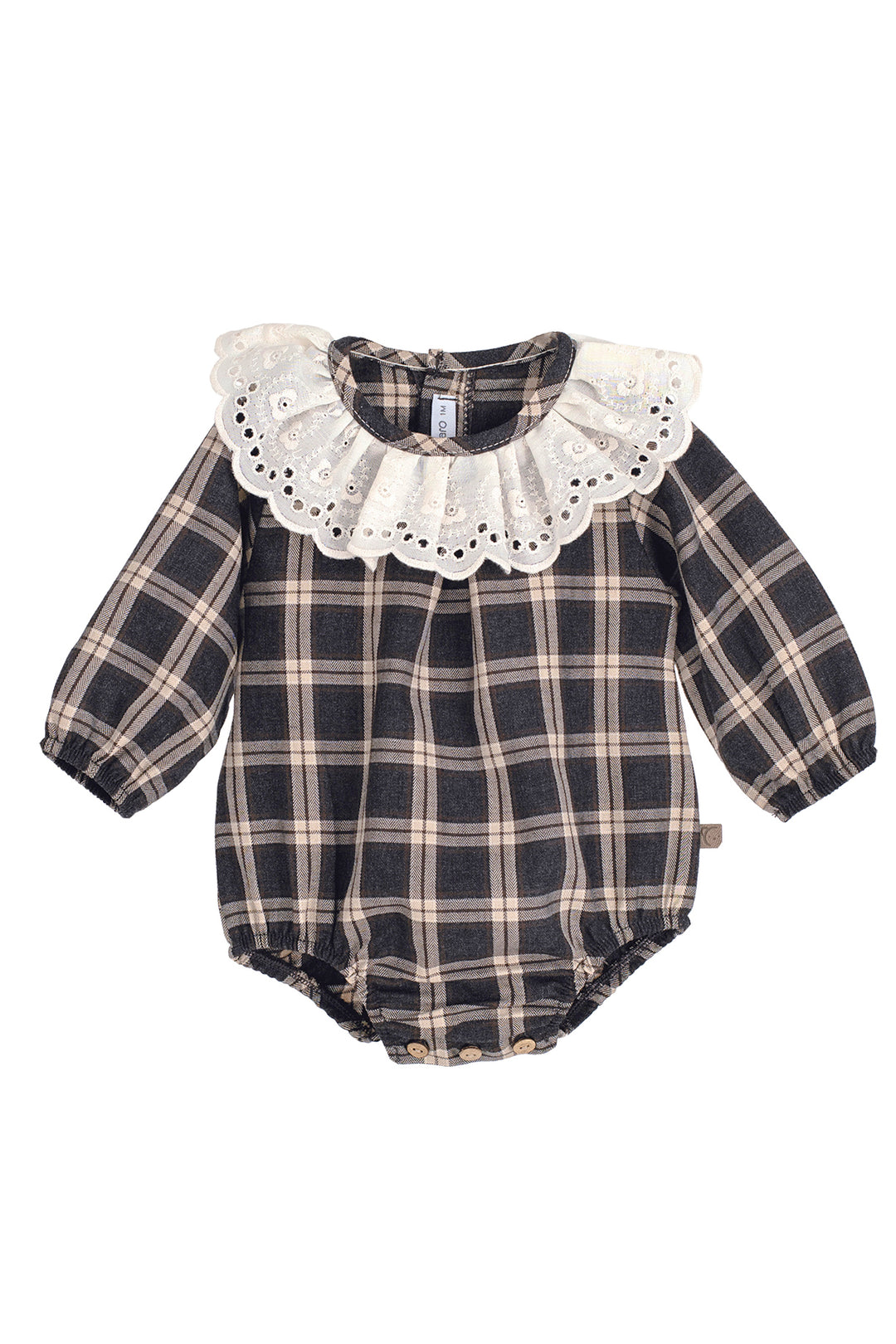 "Margot" Charcoal & Stone Tartan Shortie