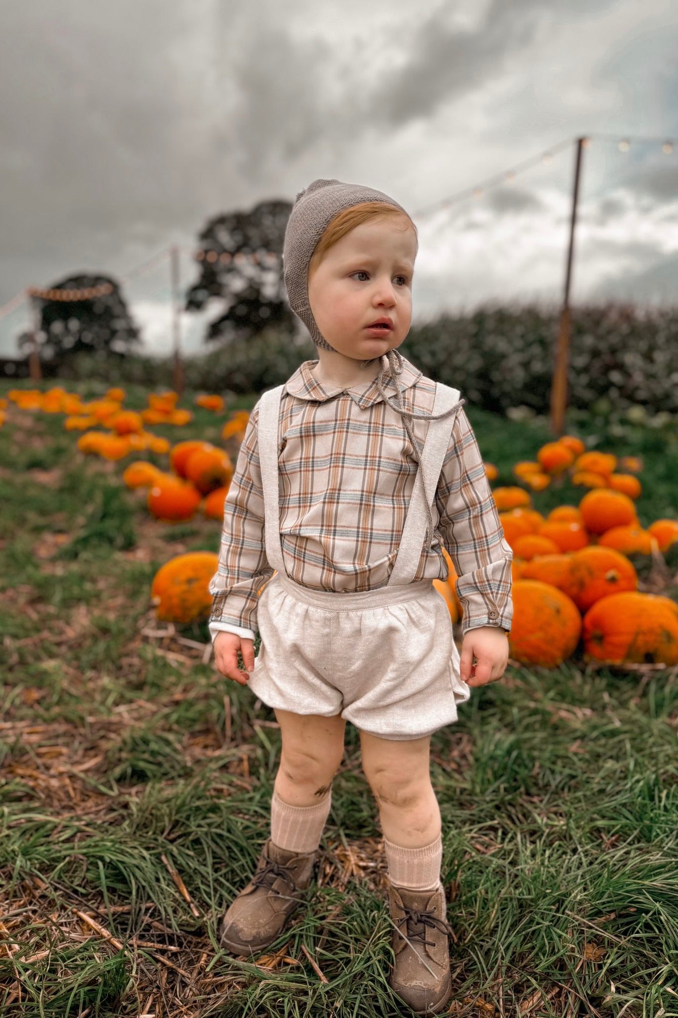 Deolinda AW23 "Nathaniel" Beige Tartan Shirt & Jam Pants Millie and John