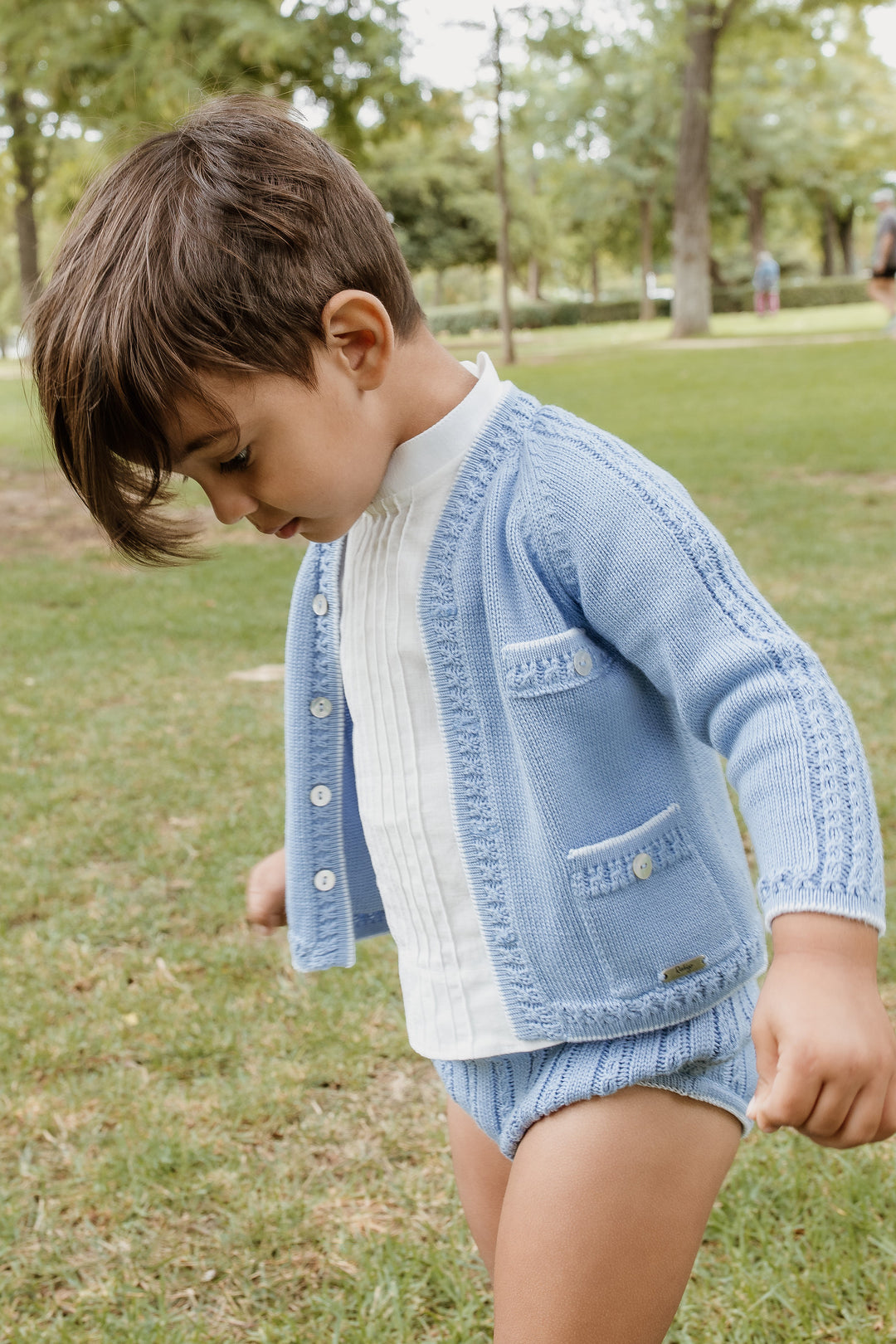 Rahigo "Thomas" Sky Blue Knit Cardigan, Shirt & Jam Pants | Millie and John