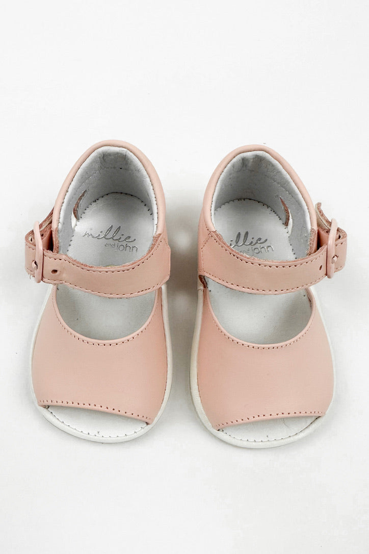 León Shoes X M&J "Sierra" Pink Leather Sandals | Millie and John