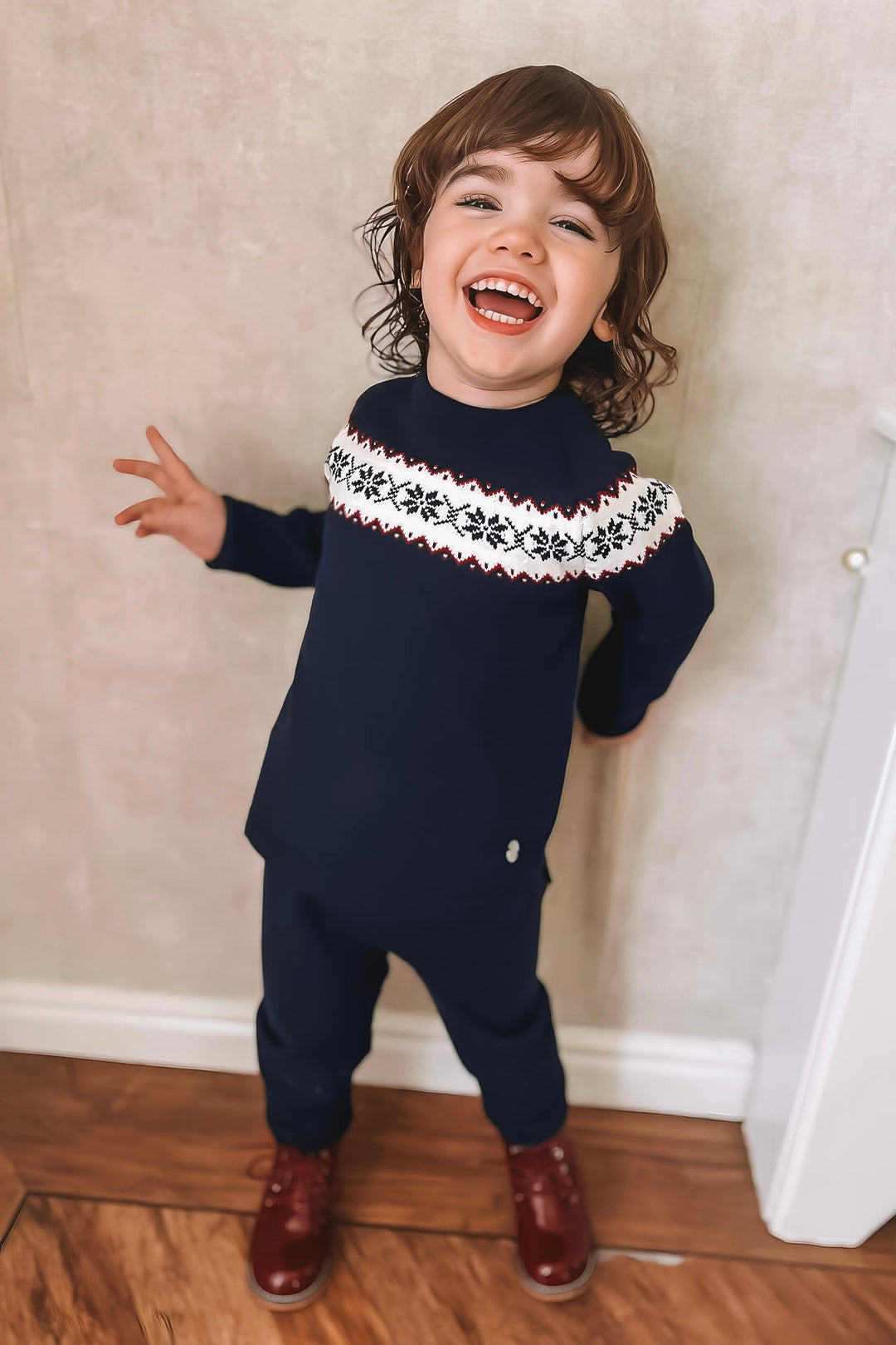 Granlei "Silas" Navy Knitted Tracksuit | Millie and John