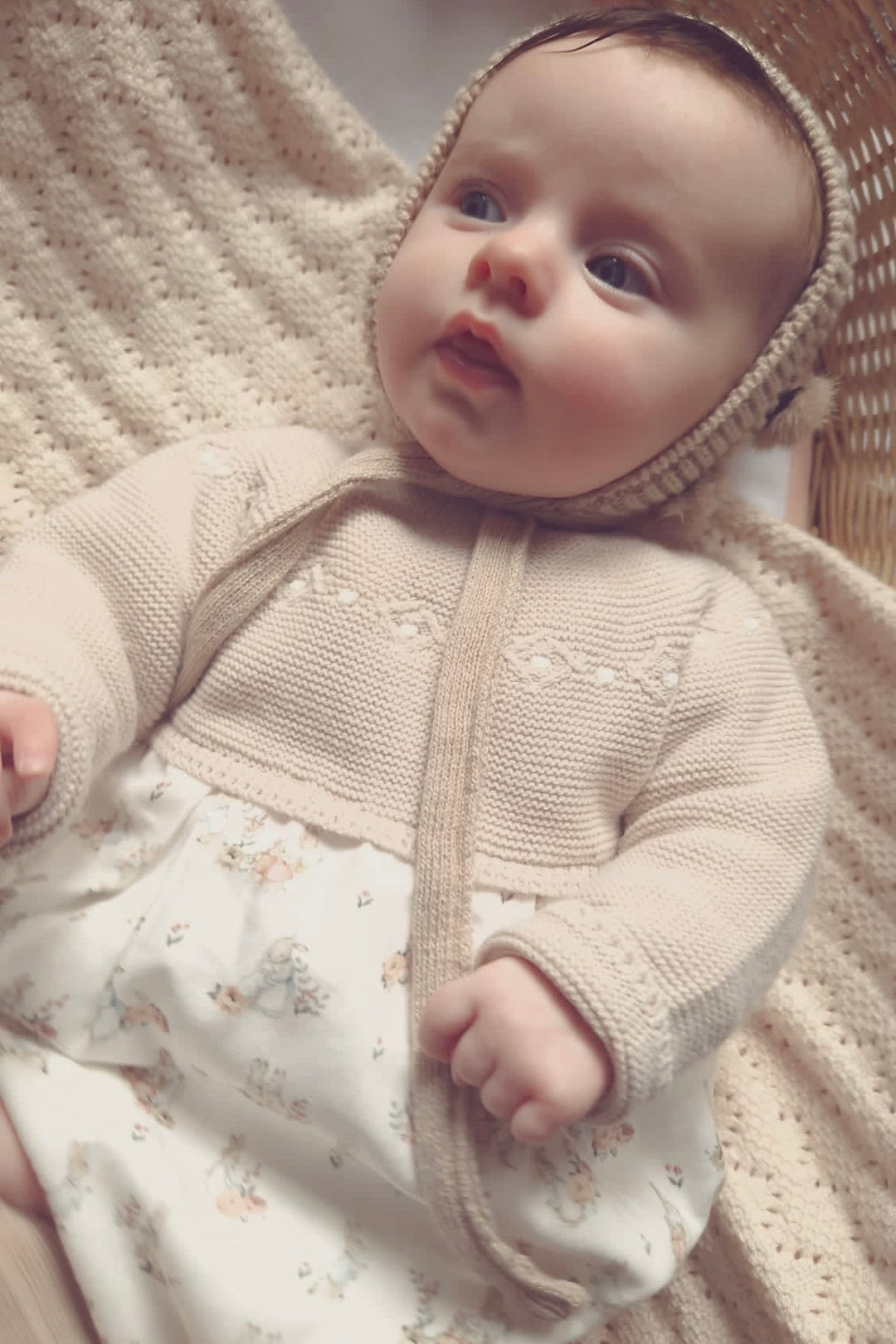 Granlei "Arden" Stone Half Knit Peter Rabbit Romper | Millie and John