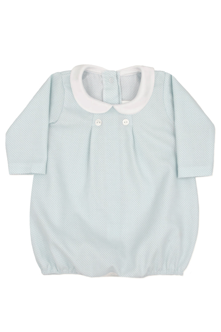 Rapife "Corbin" Light Blue Polka Dot Romper | Millie and John