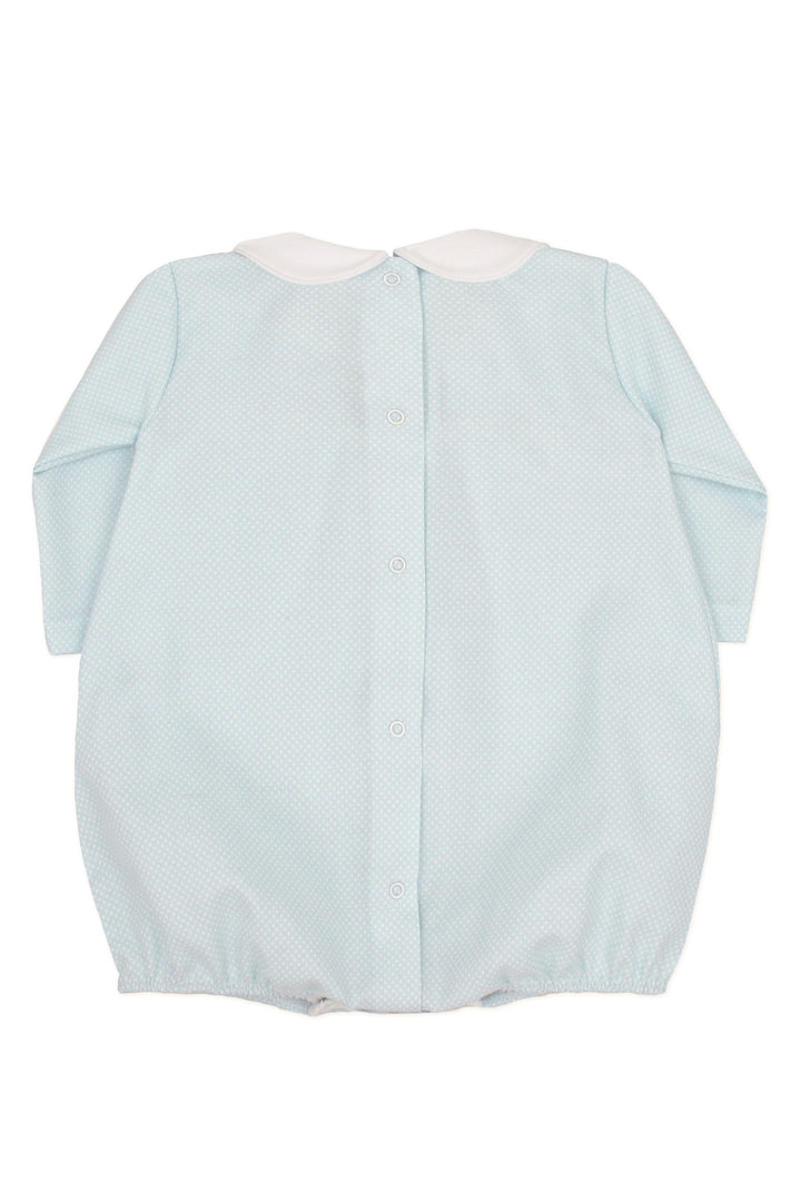 Rapife "Corbin" Light Blue Polka Dot Romper | Millie and John