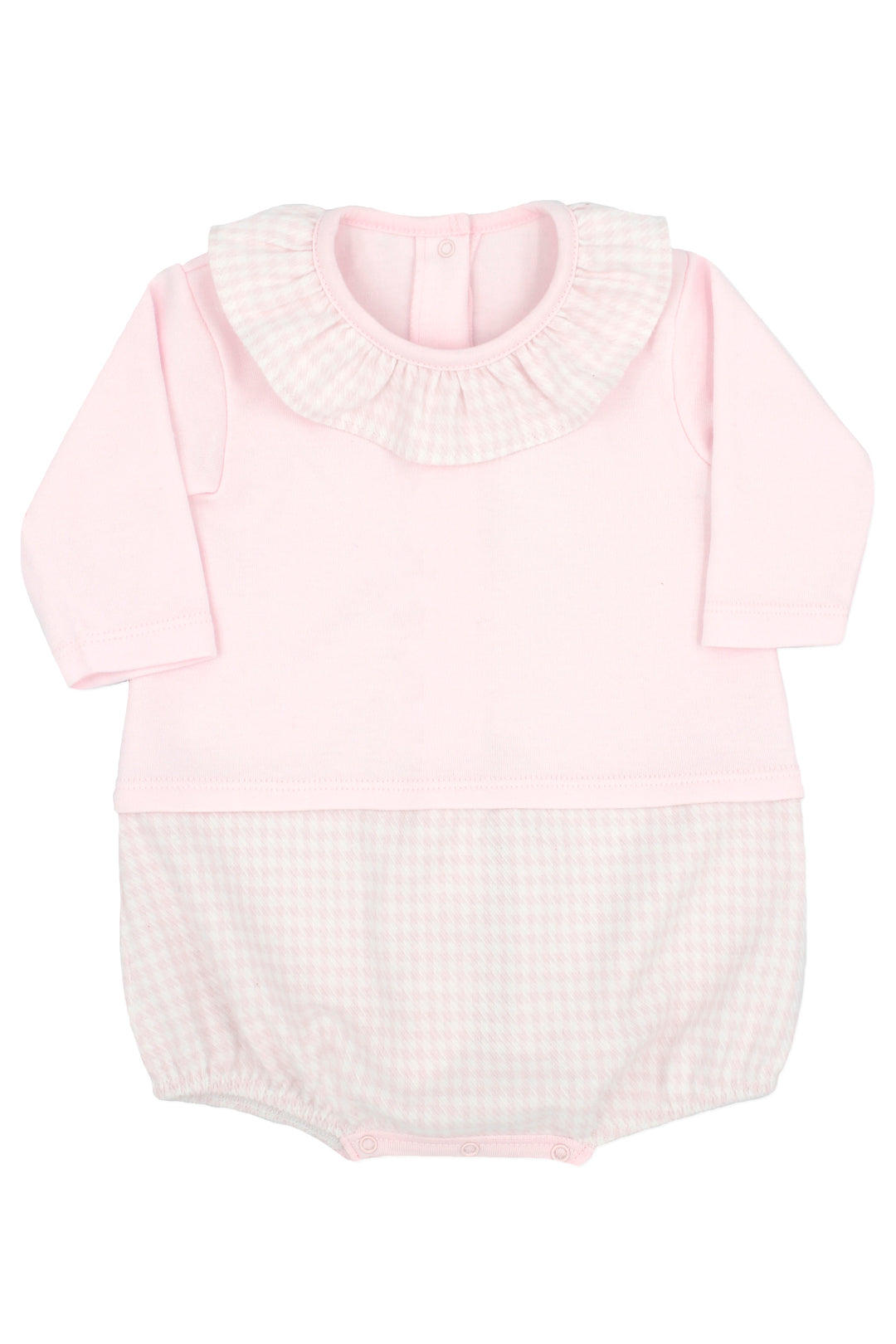 Rapife "Maryam" Pink Houndstooth Romper | Millie and John