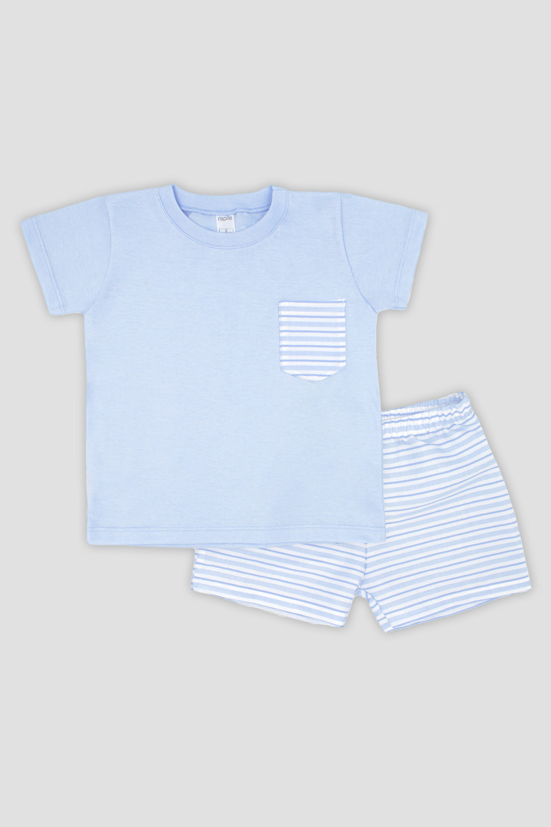 Rapife "Ollie" Baby Blue Striped T-Shirt & Shorts | Millie and John